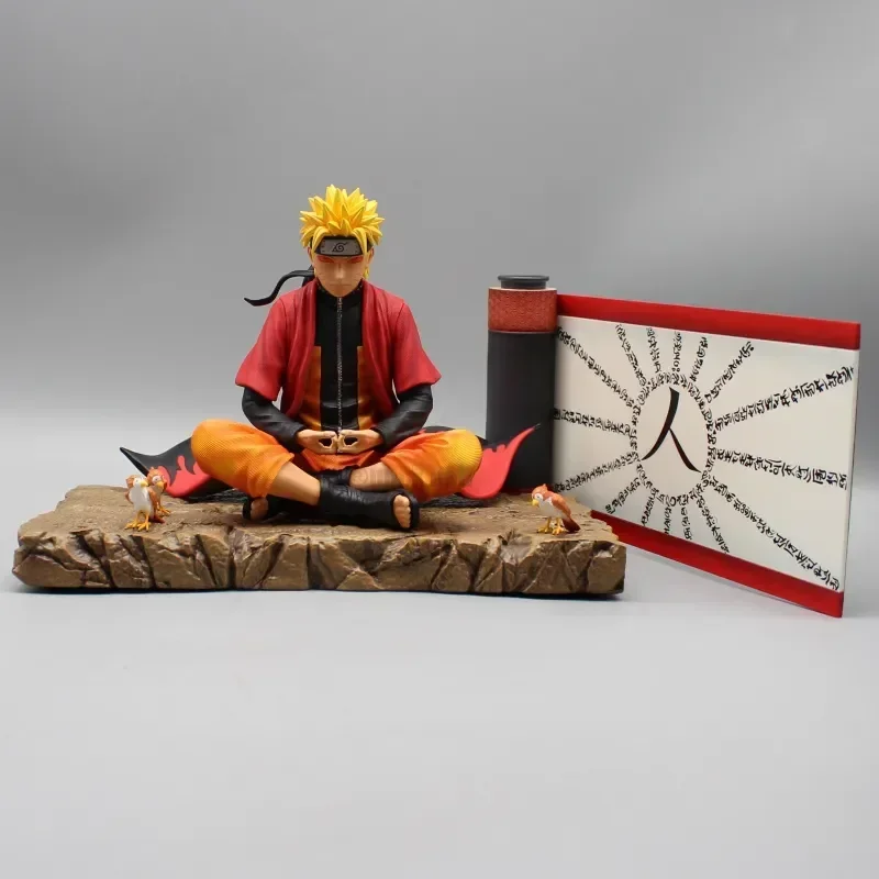 Uzumaki Naruto Anime Figure Naruto Action Figurine Sitting in Meditation Posture Statue Screen Decor Collect Anime Toys Gifts
