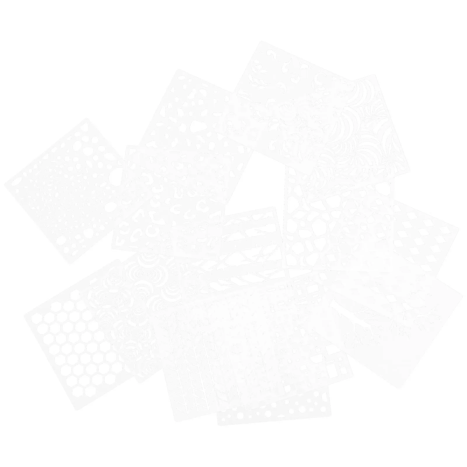 14Pcs Double-Use Plastic Painting Stencils Hollow Pattern Drawing Templates for Beginners Wall Decor Canvas Furniture Windows