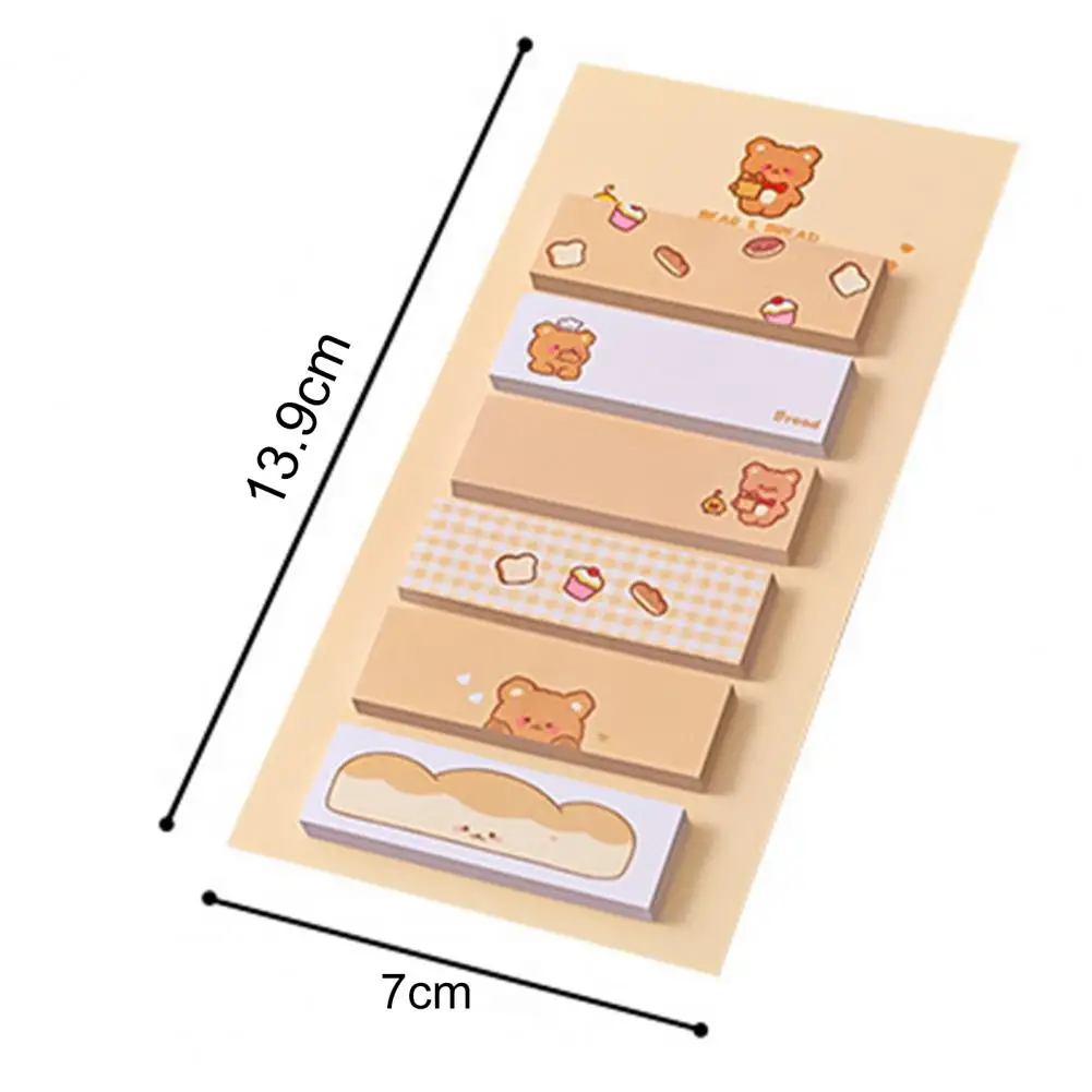 Pegatina de índice de 2 piezas, autoadhesiva, viscosidad fuerte, escritura suave, mejora de la eficiencia, registro extraíble, Bloc de notas adhesivo de dibujos animados