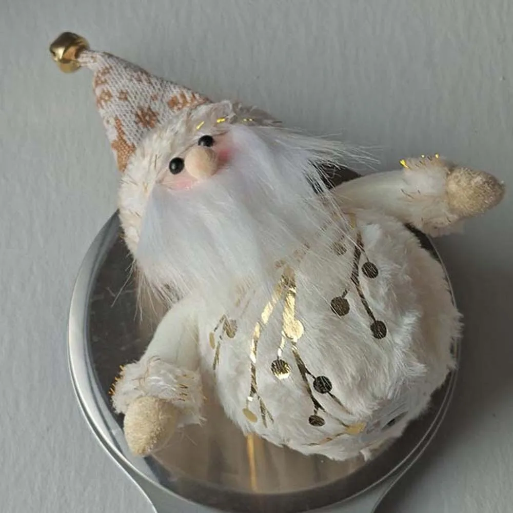 Fabric-stuffed Glowing Christmas Warm-lit Button Cells Battery-powered Light Up Santa Adorable Cozy Xmas Tabletop Figurine
