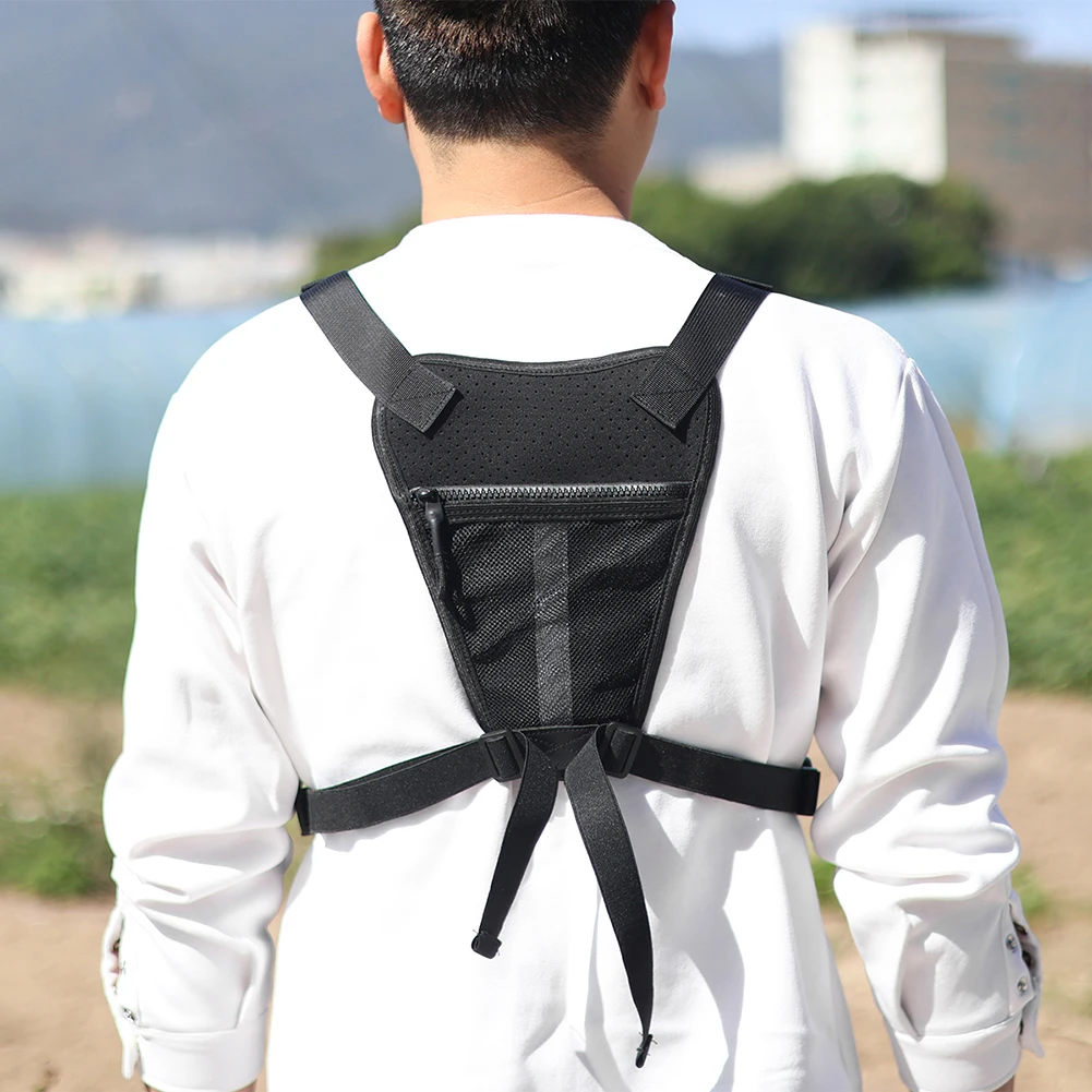 Sports Chest Bag Unisex Front Chest Pack Running Vest Large Capacity Reflective Workout Running Vest Outdoor Running Accessories