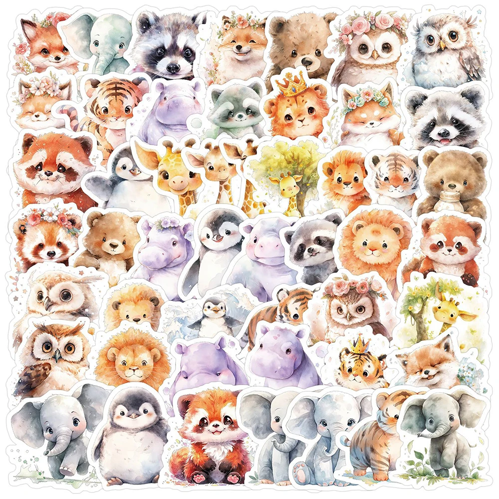 10/30/50pcs Cute Cartoon Oil Painting Animal Owl Stickers Waterproof Laptop Notebook Phone Suitcase Aesthetic Sticker Kids Toys