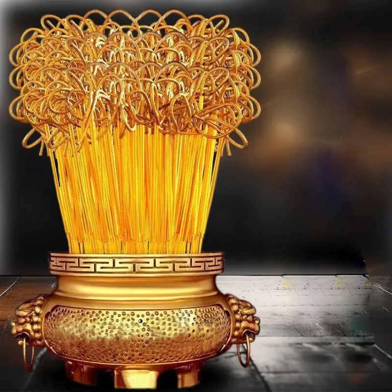 100/200/500 Sticks/lot Natural Golden Roll Money Incense Sticks 32cm Smokeless Worship God Bamboo Joss Stick Incense
