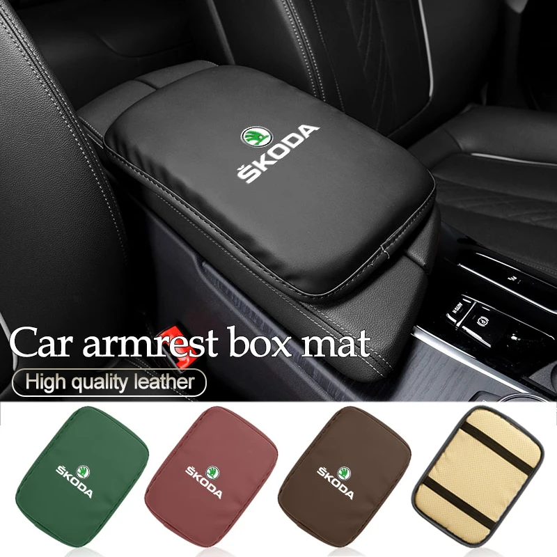 Car Center Console Armrest Box Protector Pad Heighten Soft Mat For Skoda Octavia 2 Fabia Superb Kodiaq Rapid Kamiq Karoq Vrs Mk3