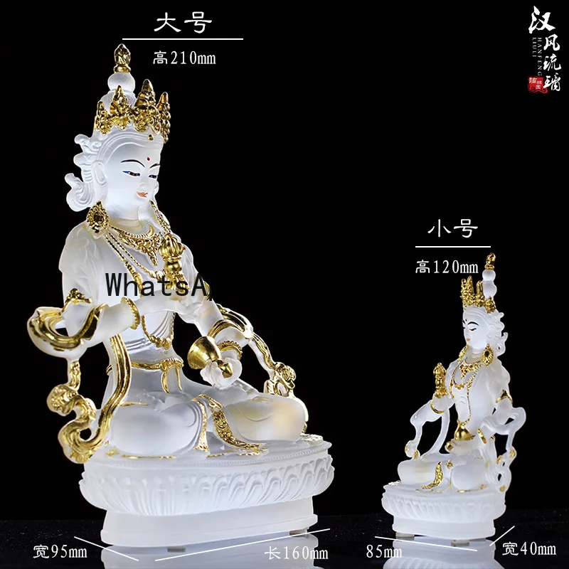 LYY Lapis LazuliVajrasattva Buddha Statue with Color Painting and Gold Inlay for Temple, Home Worship, and Home Decorative Craft