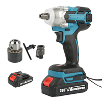 520N.m Cordless Electric Impact Wrench with Battery Brushless Electric Wrench Hand Drill Socket Power Tool For 388V Battery