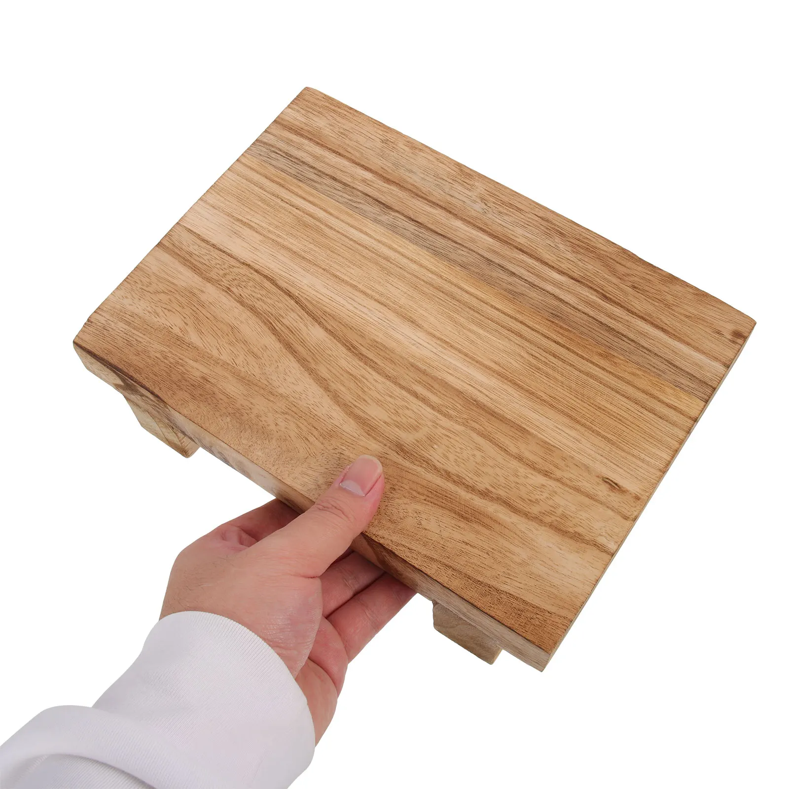 

Burning Tangerine Wood Stool Small Pedestal Display Stand Wood Risers Decor Kitchen Counter Plant Holder Home Furniture