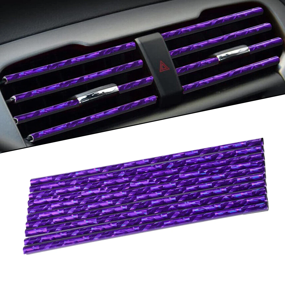 Air Vent Trim Strip for Straight Car AC Outlets Made from PVC Material Compatible with Most Standard Vent Grilles