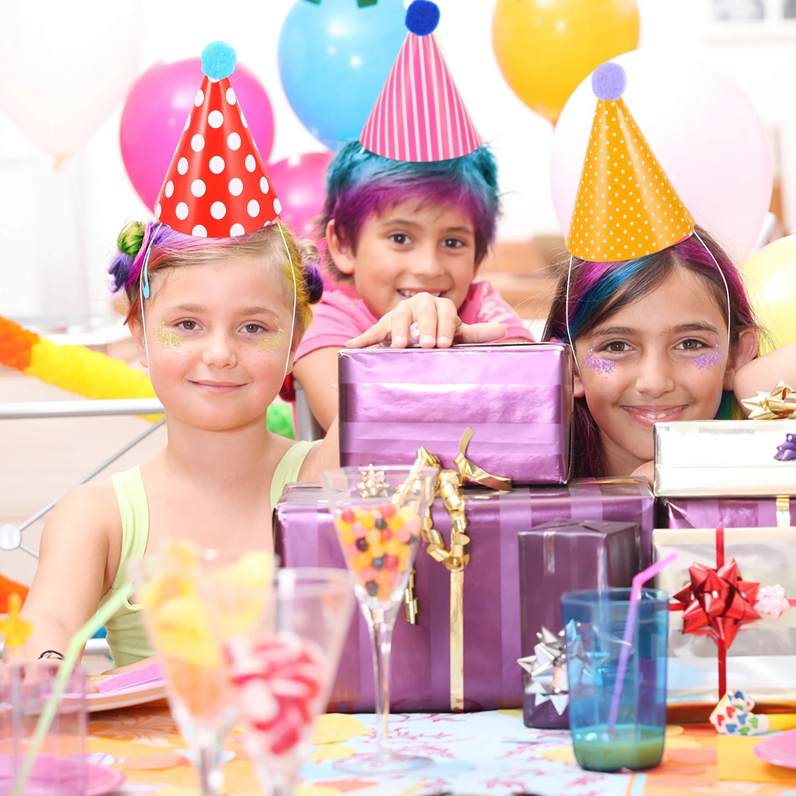 31 قطعة قبعات التاج الورقية قبعات حفلات أعياد الميلاد للأطفال احتفالي عيد ميلاد إكسسوارات الشعر زينة جو الحفلات المبهجة