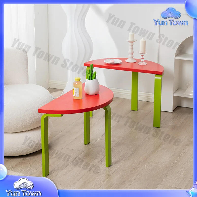 Scandinavian Modern Living Room Side Table for Creative Round Modular Coffee Table Simple Wooden Storage Corner Table
