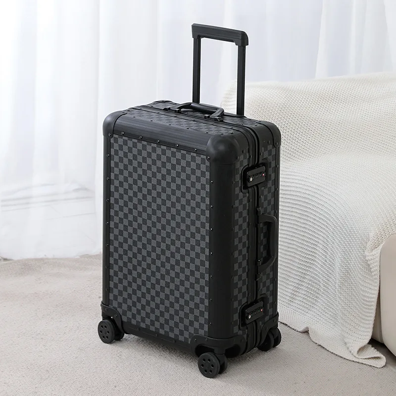 Zakelijke volledig aluminium magnesiumlegering kofferbagage 20-inch boarding reiskoffer universele wielen
