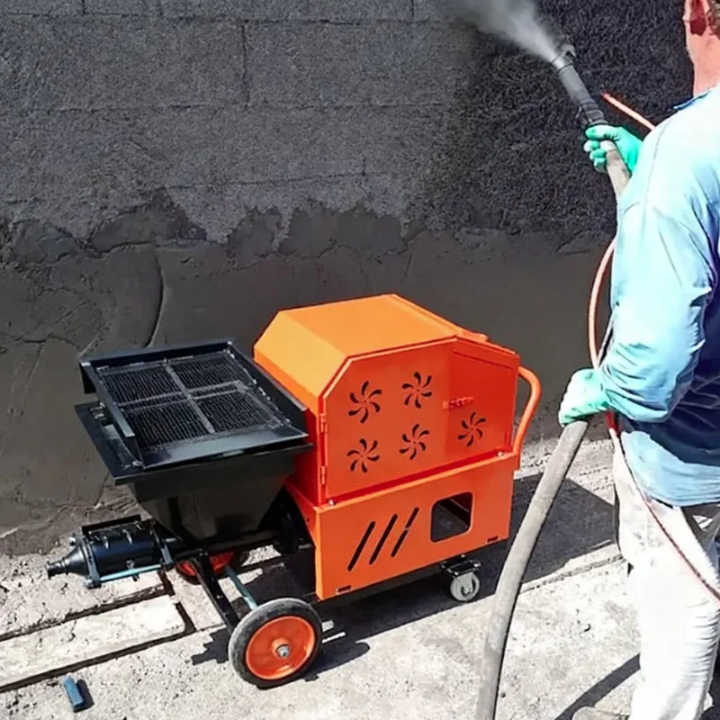 

Mortar Spraying Machine Wall Plastering Machine Cement Mortar Spray Gun Automatic Sand Cement Sprayer For Construction Site