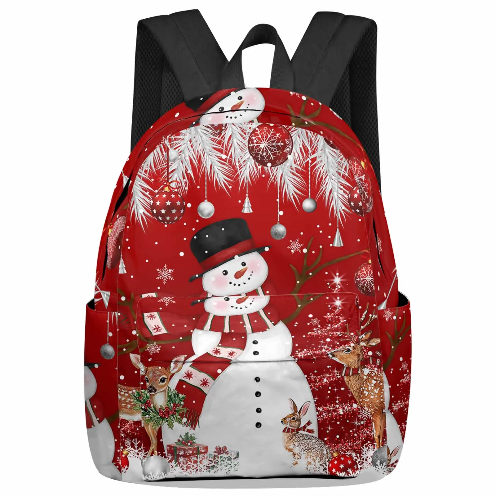 

Deer Rabbit Christmas Tree Red Backpack School Bags for Teenagers Students Laptop Bag Women's Casual Travel Backpack