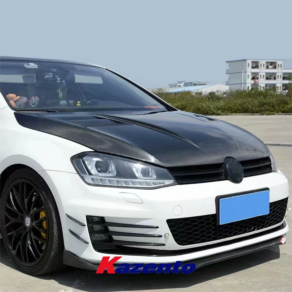 For VW GOLF 7 7.5 R GTI AS Style Carbon Fiber Cooling Vented Front Hood Bonnet