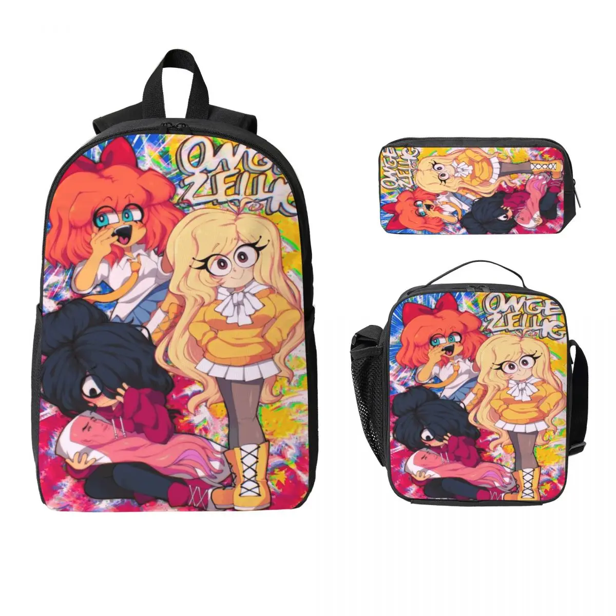 3Pcs Ongezellig Mymy Cocos Mayas Backpack Set for Kids Pencil Boxes Bookbag Sets with Lunch Box For School Students Knapsack