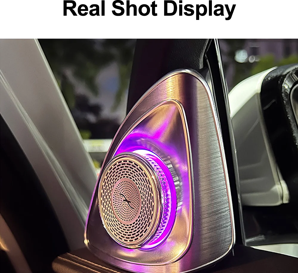 Ezonetronics Fits Mercedes 2019+ W167 GLE GLS 1:1 OEM 4D Rotating Tweeter Ambient Light Plug Play No Flashing Screen Control