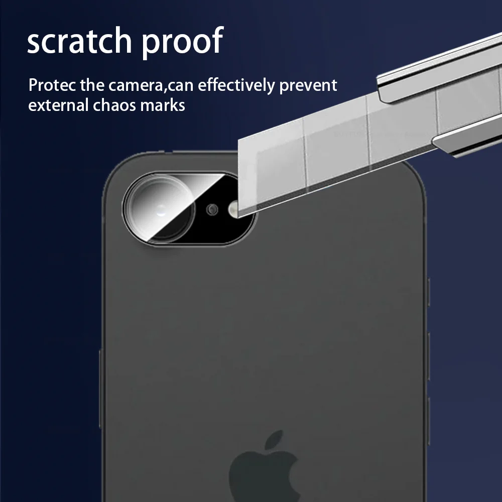 2Pcs 3D Black Camera Protector Case For Apple iPhone 16e Tempered Glass HD Lens Cover Coques i Phone 16 e e16 IPhone16e 6.1 inch