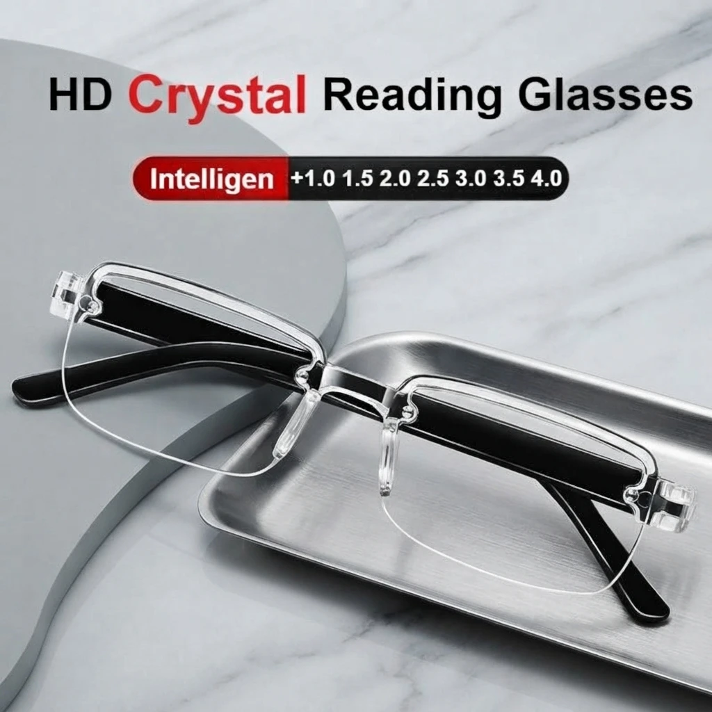 Gafas de lectura con zoom inteligente, filtro de luz azul, para presbicia, con ajuste de enfoque, ligeras, para hombres y mujeres.