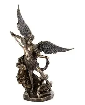 Top Collection Archangel St. Michael Statue - Michael Archangel of Heaven Defeating Lucifer in Premium Cold-Cast Bronze