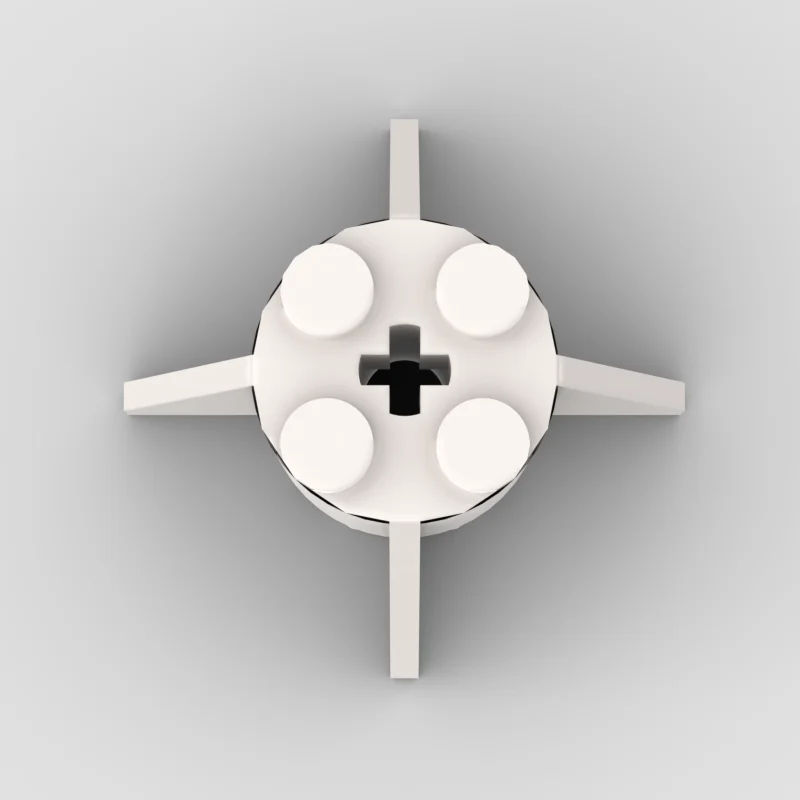 ملحقات لعبة مكعبات بناء الجسيمات الصغيرة البيضاء 4591 مستديرة من الطوب 2 × 2 × 2 مع فتحة المحور وزعانف الحجم: 4 × 4 × 2.6 بوصة مسمار