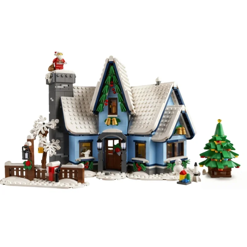 

Креативный Санта-Клаус, модель пряничного домика, кирпич, зимняя деревня, строительный блок, игрушка, детский подарок