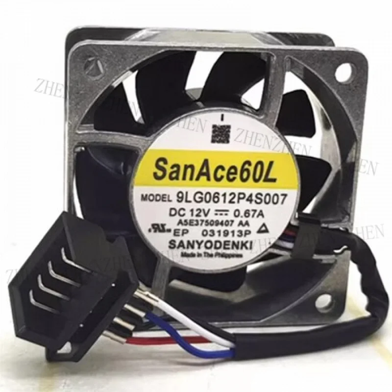 

Y 9LG0612P4S007 6025 DC12V 0.67A 60*60*25MM 4-контактный охлаждающий вентилятор