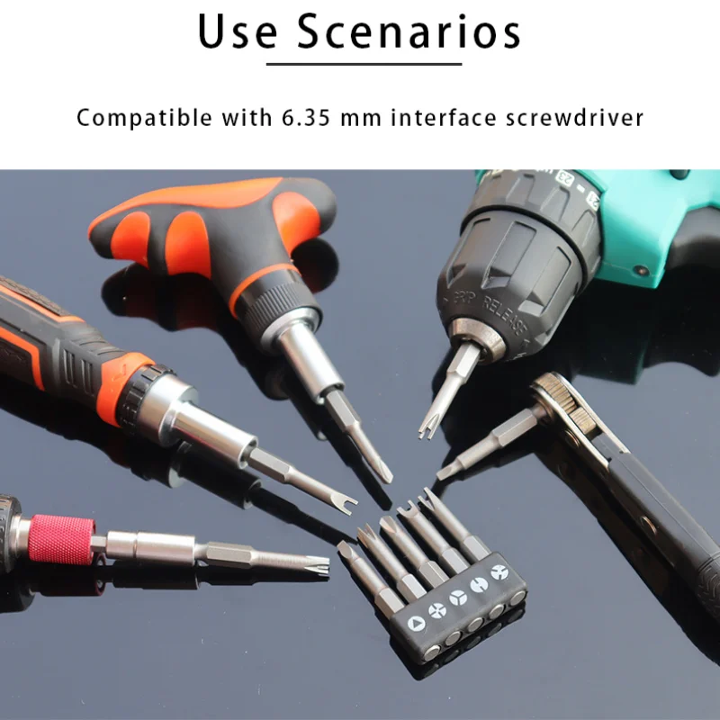 5Pcs Special-shaped Screwdriver Set 50mm U-shaped Y-Type Triangle Inner Cross Three Points Screwdriver Bit Tool