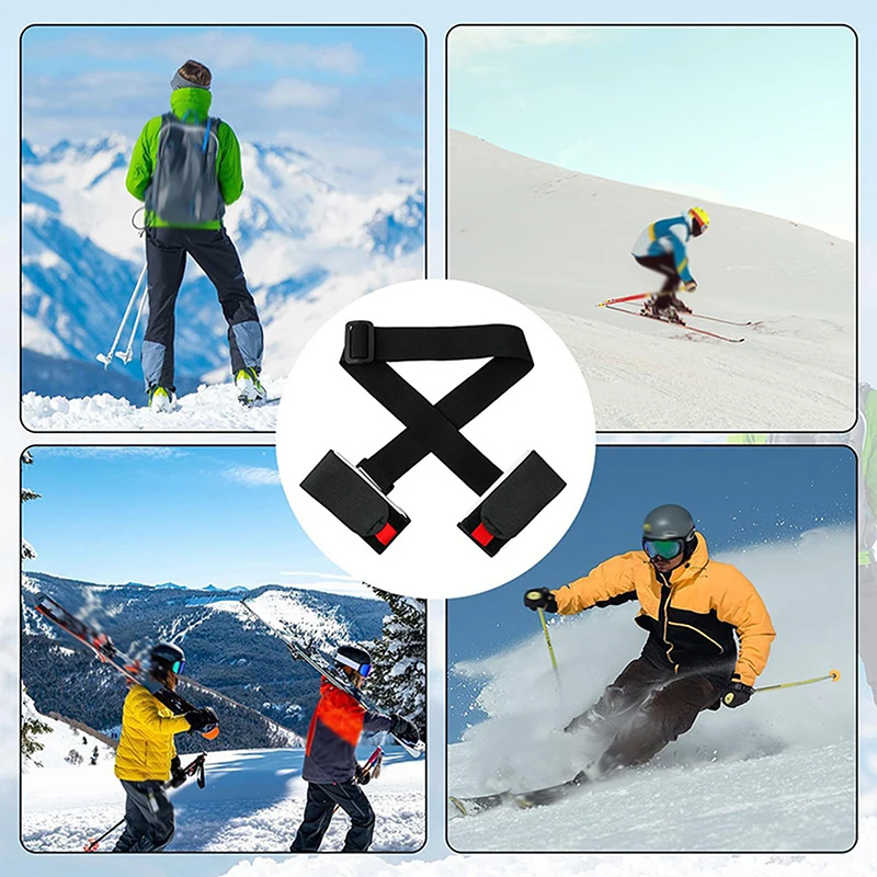 

New! Outdoor Ski Fixed Strap Hand-held Double Board Ski Strap Snowboard Shoulder Straps Adult Sled Shoulder Straps Ski Accessory