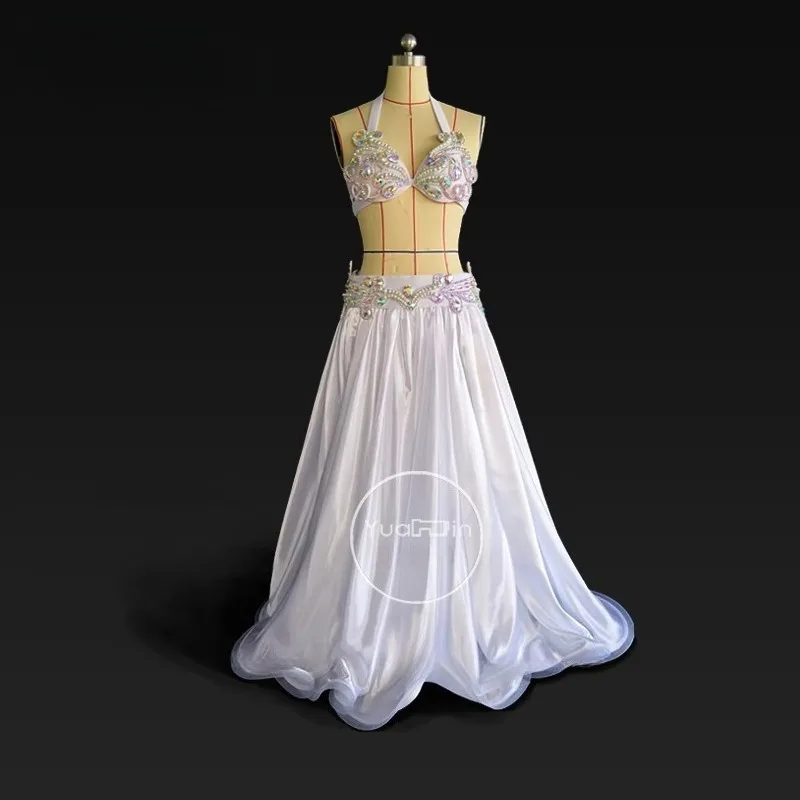 Customized New Belly Dance Performance Costume Female Adult Individual Group Style Split Long Skirt Set Exotic Dancewear