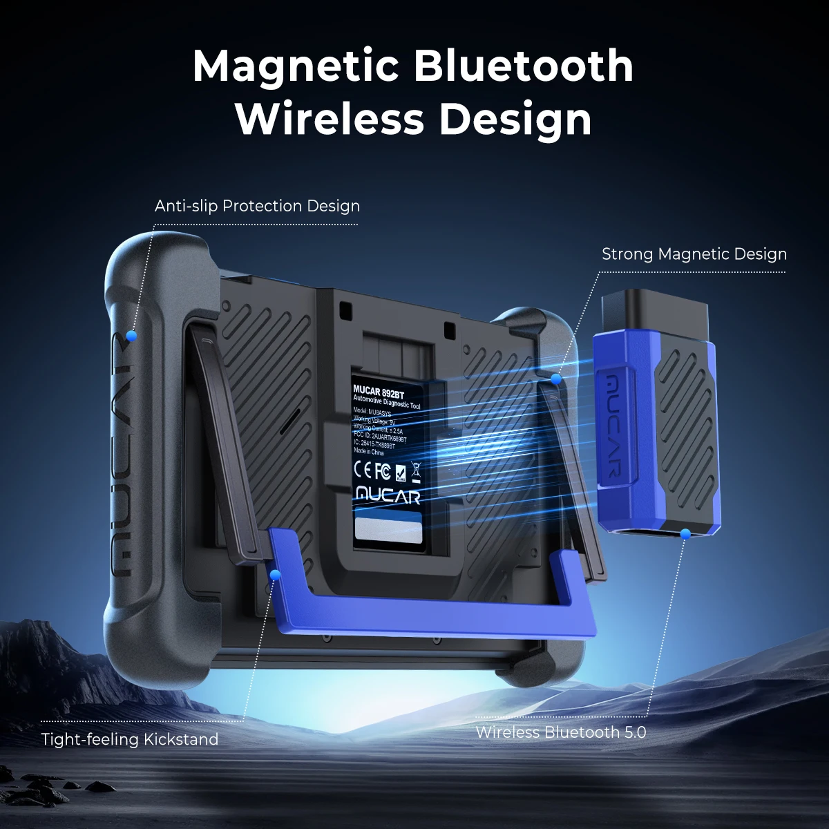 MUCAR 892BT OBD2 Diagnostic Tool AI CAN FD/DOIP All System Diagnosis 35 Resets Bi-directional ECU Coding Lifetime Free Update