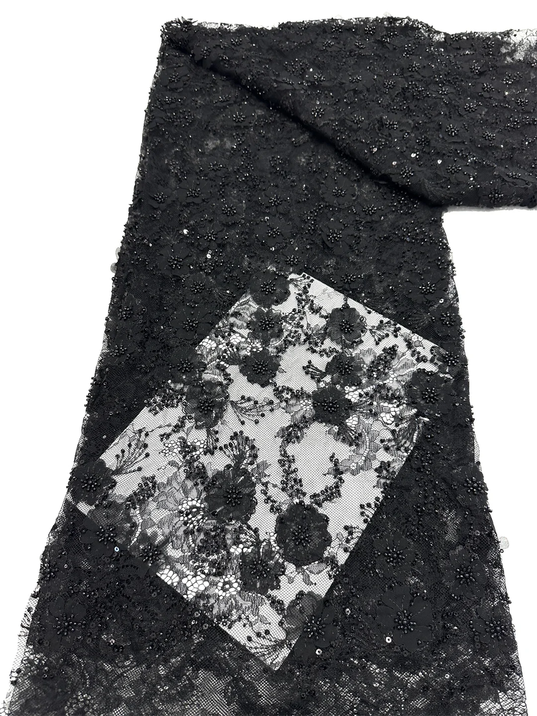 2025 African French Nigerian High End Tulle Lace Fabric With Beads Sequins Mesh for Embroidery Wedding Party Bride Sewing Dress