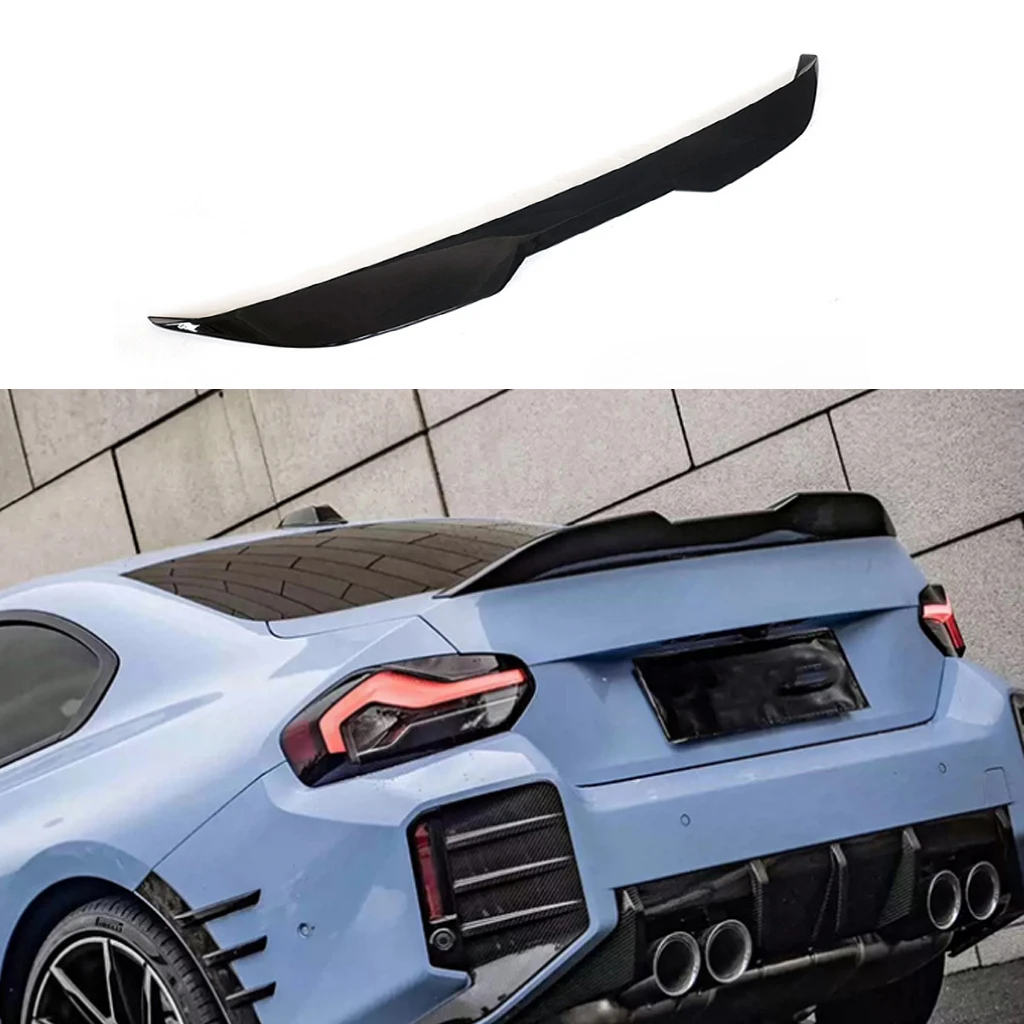 Car Rear Roof Trunk Spoiler Rear Wing Lip Trim Sticker Body Kit For BMW 2 Series G42 M2 G87 2022 2023 M Performance Style