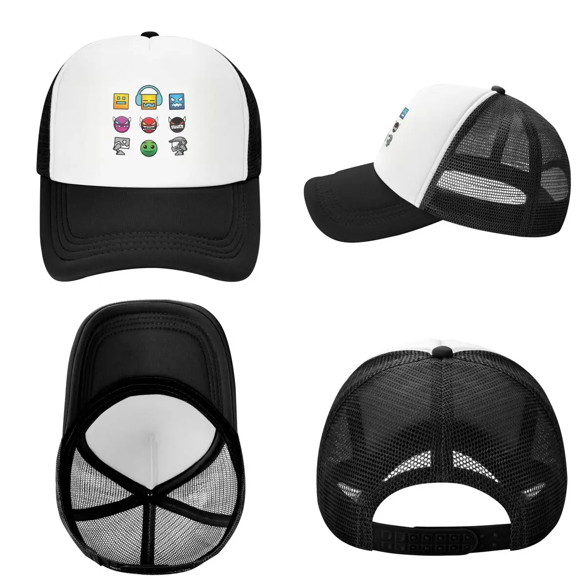 Geometry Dash Cap Fashion Mesh Baseball Caps Adjustable Hat Hip Hop Summer Unisex Baseball Hats