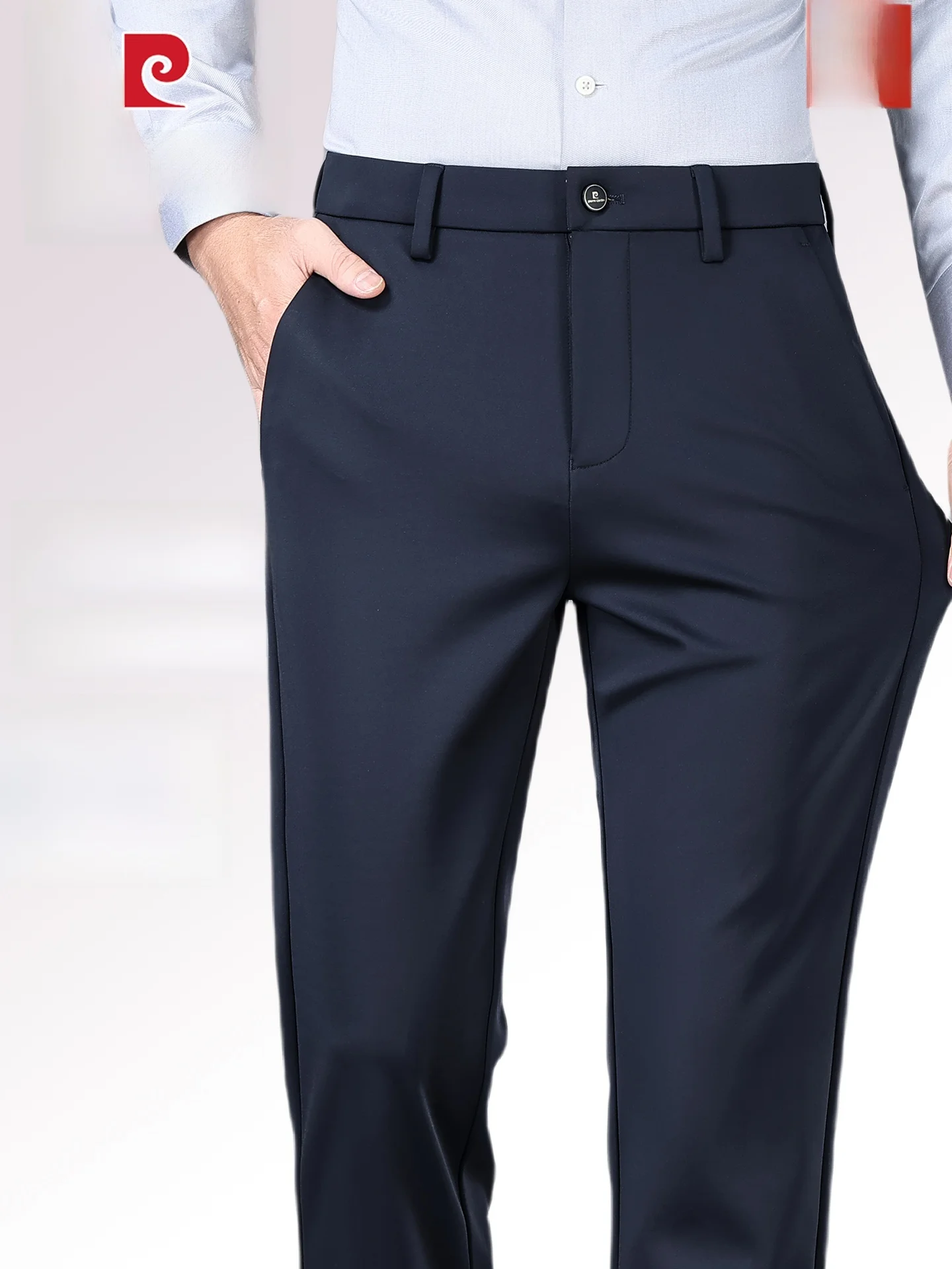 

Шелковые повседневные брюки Pierre Cardin для мужчин, эластичные прямые брюки, деловой стиль, весна-осень, подходят для отцов