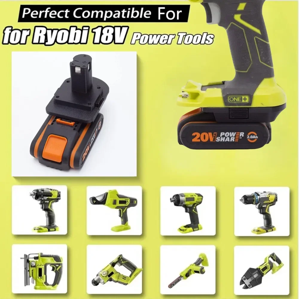 1x Battery Adapter for WORX 20V 4PIN Li-ion Battery Converter TO Ryobi ONE+ 18V Power Tools Accessory (Only Adapter)