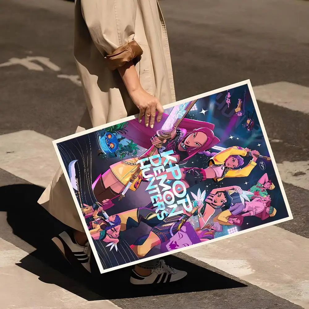 Kpop D-Demon H-Hunters الكرتون الكلاسيكية خمر الملصقات ديكور اللوحة جدار الفن الأبيض كرافت ورقة Kawaii غرفة ديكور