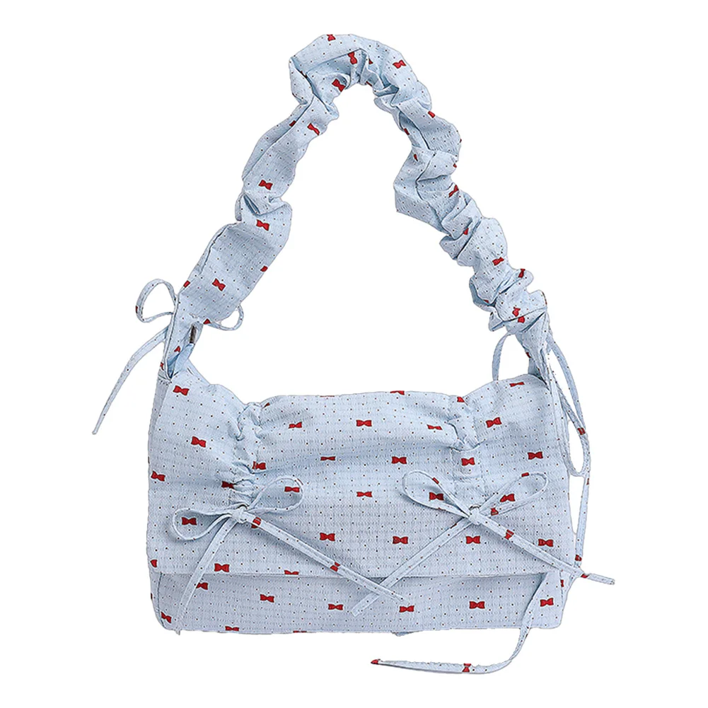 Bow Shoulder Bag Drawstring Shoulder Handbag Top Handle Bag for Women