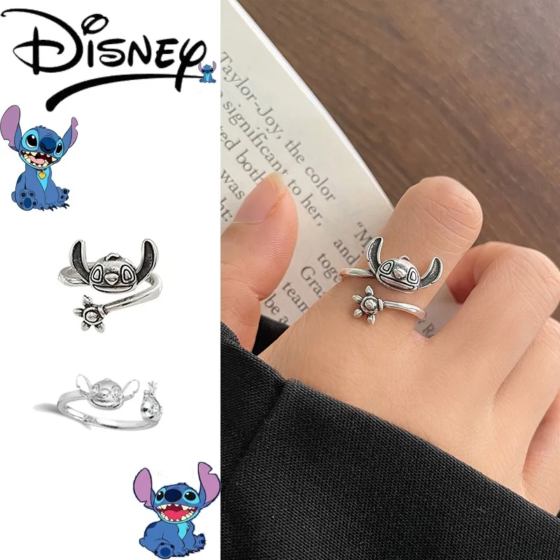 Disney Lilo & Stitch Anelli per dita aperti Simpatico cartone animato Stich Anello per coppia creativo premium femminile Regalo per donna di