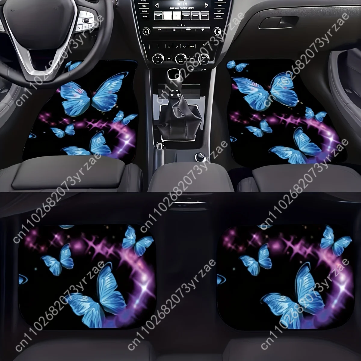 

Butterfly Swarm 4pcs Universal Car Floor Mats All-Season Fashionable Auto Interio Absorbent Non-Slip Washable Car Floor Mats