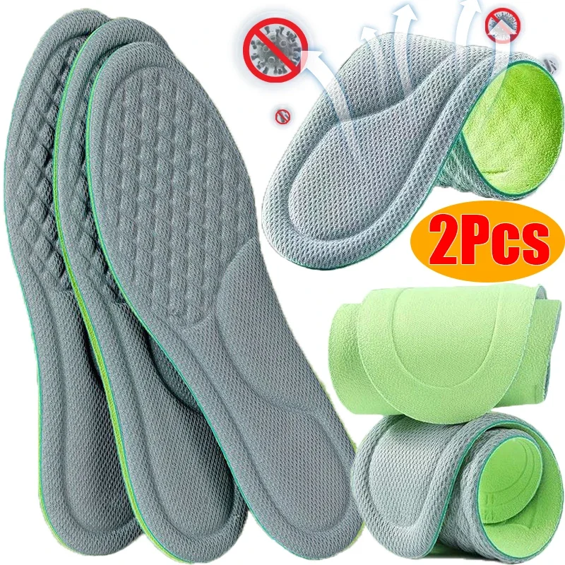 

Sports Nano Massage Insoles Unisex Cotton Breathable Memory Foam Shoe Pads Sweat Absorption Deodorant Inserts Running Cushion