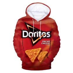 Doritos-Sudadera con capucha informal para hombre y mujer, jersey de gran tamaño con estampado 3d de copos de maíz, varios sabores, moda urbana, novedad