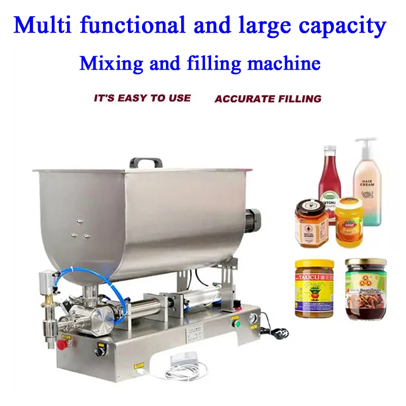 PBOBP Paste Mixing Filling Machine Manual Cosmetic Cream Honey Viscous Liquid Bottle Filler Shampoo Lotion Small Packaging