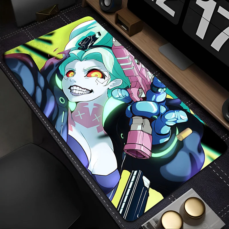 Anime Deskmat R-Rebecca 900x400 Laptop Locking Edge Table Mat Rubber Gaming Mouse Mat Keyboard Carpet Mouse Pad Office Deskmat