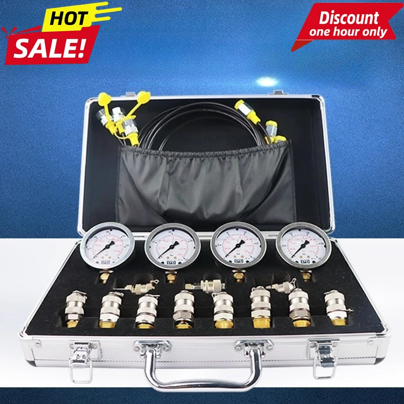 

Excavator Hydraulic Oil Pressure Gauge, Pressure Detection Instrument, Precise Hydraulic Pressure Measurement Box