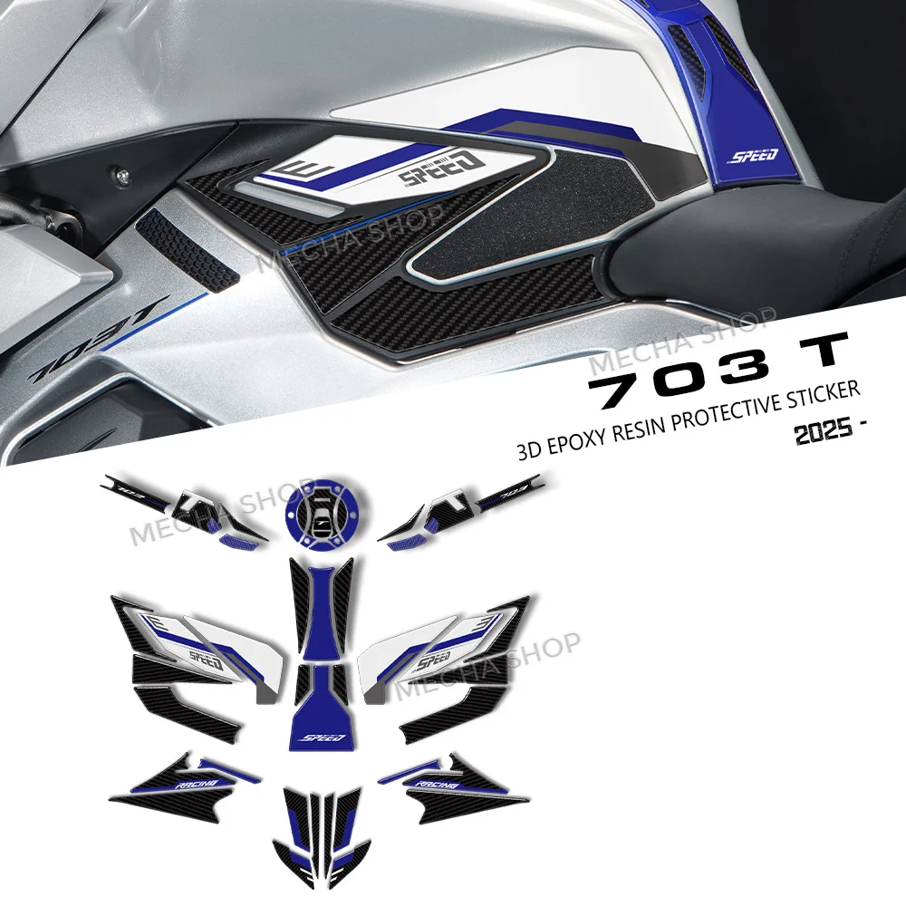 

Водонепроницаемые противоскользящие 3D-наклейки для мотоциклов, наклейки на топливный бак, эпоксидные наклейки для защиты Zontes 703 T 703T 2025 2026