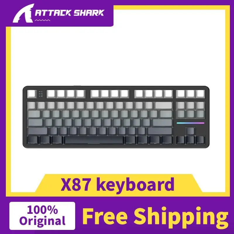 

Attack Shark X87 4000mAh third mock examination Bluetooth Mechanical Keyboard E-sports Game PBT Keycap Strawberry Linear Axis