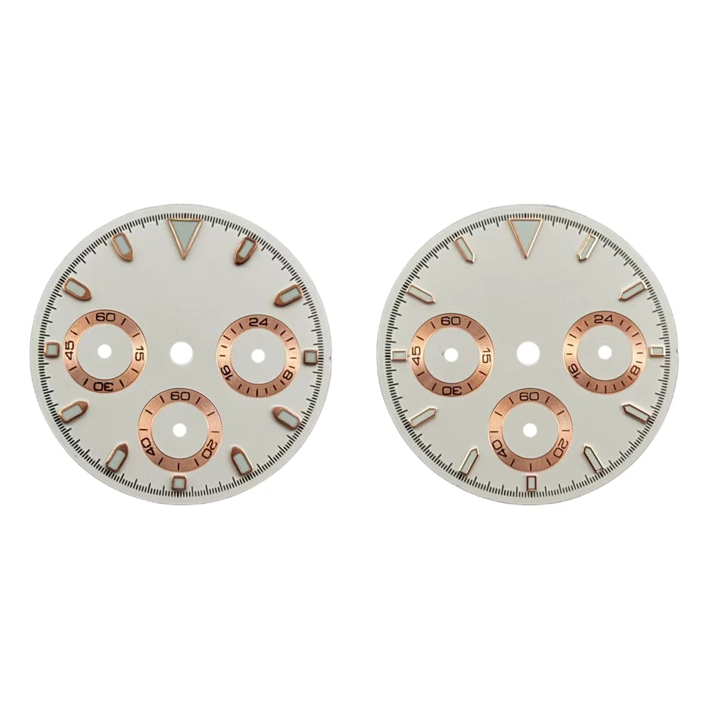29.5mm Watch Dial Baton Indices Green Luminous No Date Fit VK63 Quartz Movement Watch Mod Replacement Parts