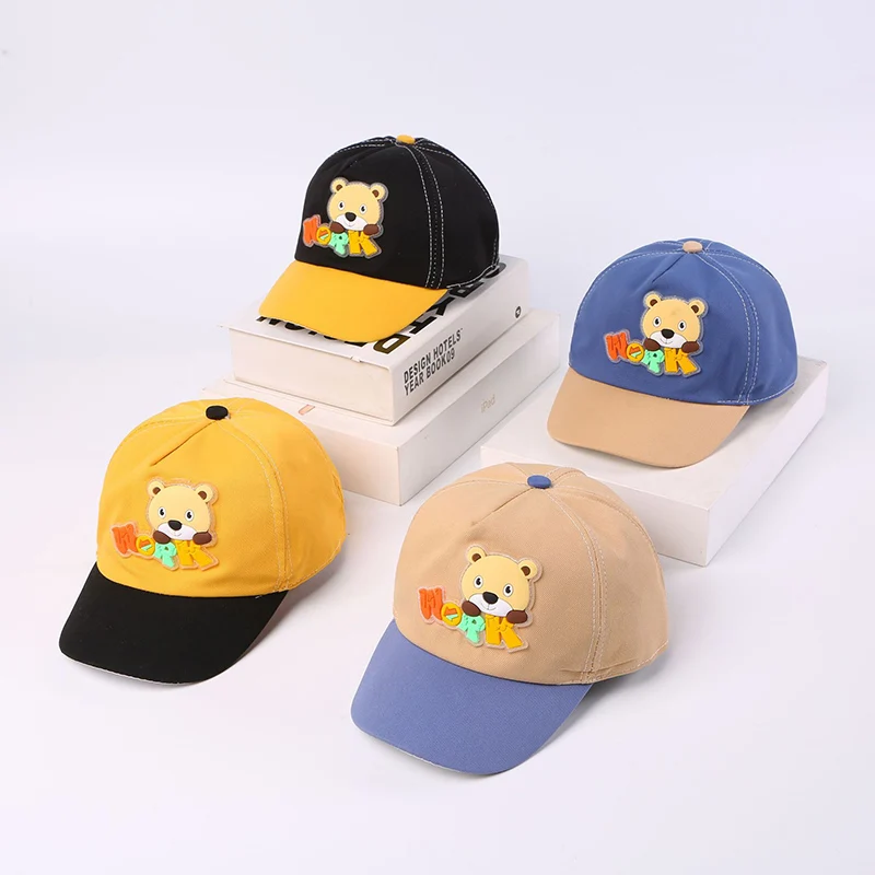 

Cute Cartoon Little Bear Embroidery Baby Cap Spring Summer Kids Baseball Cap Outdoor Adjustable Infant Boys Girls Sun Hats