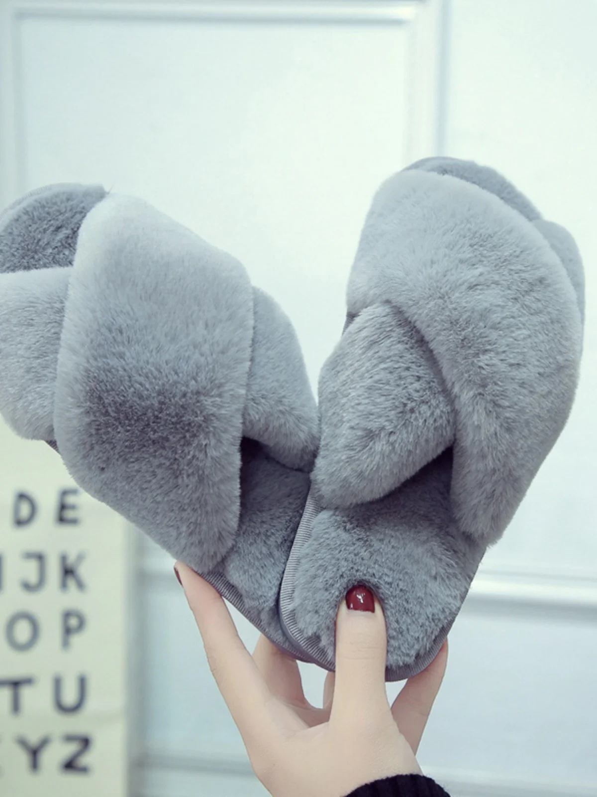 

Женские осенне-зимние домашние тапочки на меху большого размера, хлопковые тапочки с открытым носком, удобные домашние тапочки
