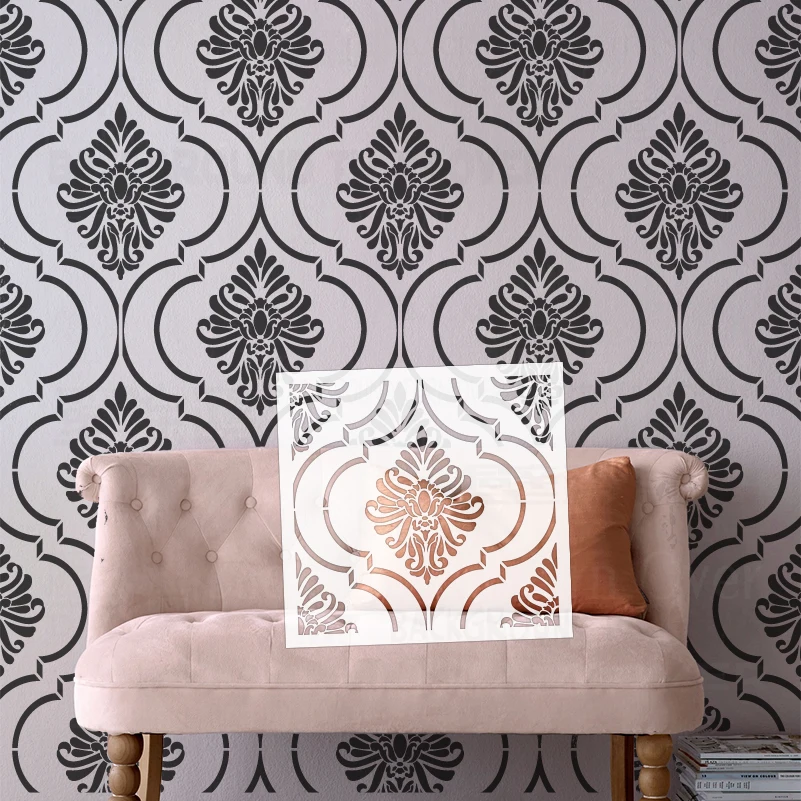 30cm - 70cm Stencil For Painting Decor Plaster Template To Paint Wall Decors Putty Decorative Damask Vintage Retro Luxury S113